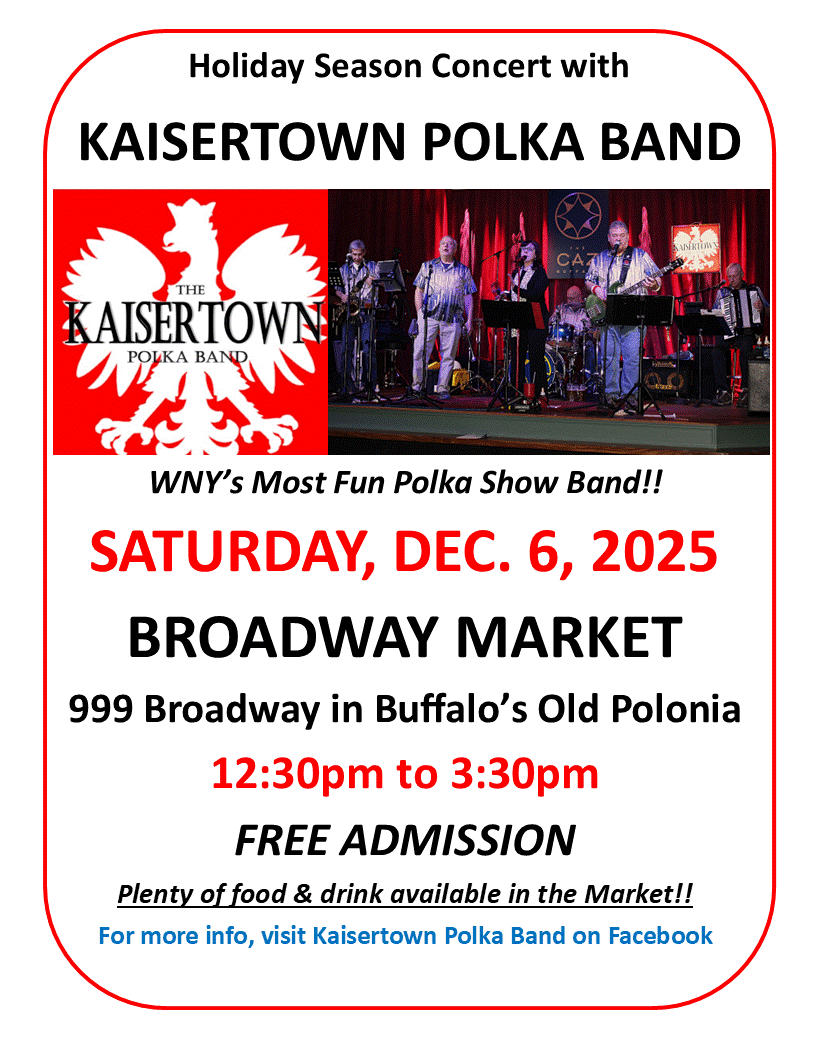 BROADWAY MARKET HOLIDAY CONCERT SERIES with the KAISERTOWN POLKA BAND